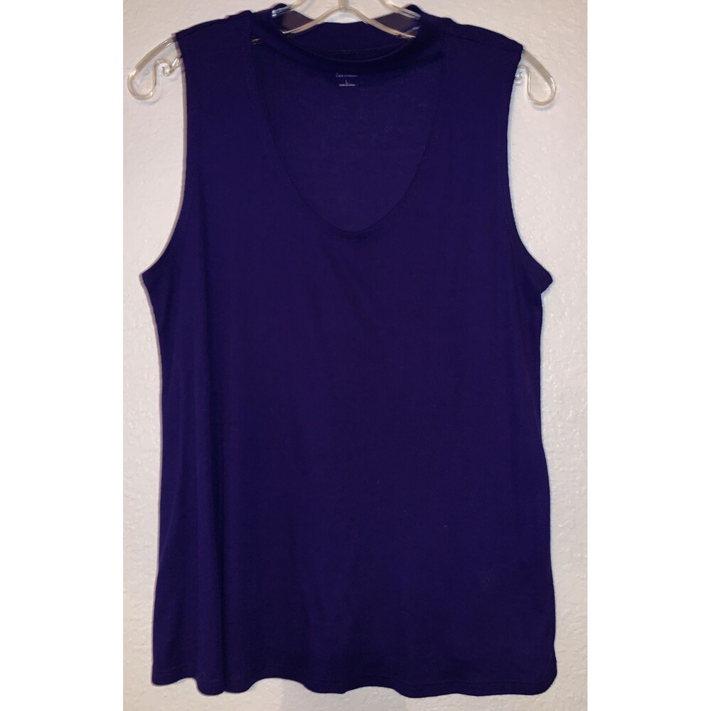 A.N.A A New Approach Sleeveless Top Open Front Women Sz Large Purple